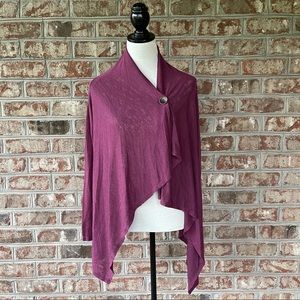 Bobeau One Button Long Sleeve Wrap Cardigan Sz M
